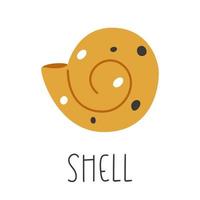 onderwater zee bruin shell. vectorillustratie van aqua decor voor aquarium vector