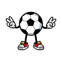 voetbal mascotte hand vrede pose, vectorillustratie vector