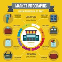 markt infographic concept, vlakke stijl vector