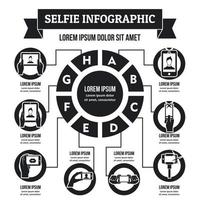 selfie infographic concept, eenvoudige stijl vector