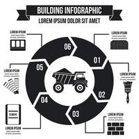 infographic concept bouwen, eenvoudige stijl vector