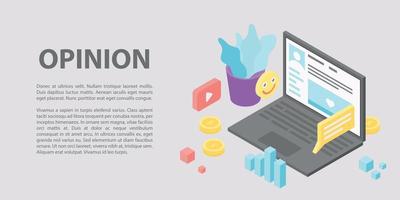 web opinie concept banner, isometrische stijl vector