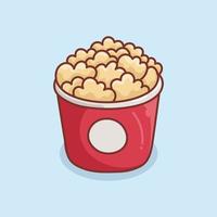 hand getekende popcorn op mok glas illustratie vector