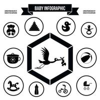 baby infographic sjabloon, eenvoudige stijl vector