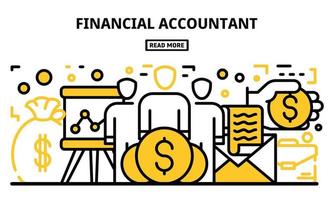 geld accountant banner, Kaderstijl vector