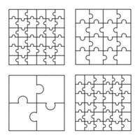 Jigsaw patroon set, Kaderstijl vector