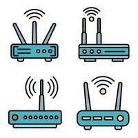 router pictogrammen vector plat