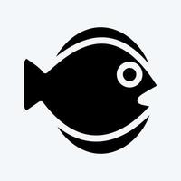 pictogram platte vis. geschikt voor zeevruchten symbool. glyph-stijl. eenvoudig ontwerp bewerkbaar. ontwerp sjabloon vector. eenvoudige illustratie vector