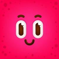 grappig cartoongezicht. voorraad vectorafbeeldingen rode en roze smiley gezicht emoticons of emoji illustratie. leuke grappige emoties met grote ogen vector