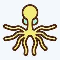 pictogram oktopus. geschikt voor zeevruchten symbool. vlakke stijl. eenvoudig ontwerp bewerkbaar. ontwerp sjabloon vector. eenvoudige illustratie vector