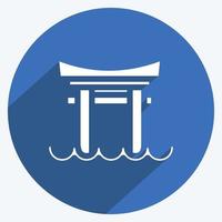 pictogram torii poort. geschikt voor Japans symbool. lange schaduwstijl. eenvoudig ontwerp bewerkbaar. ontwerp sjabloon vector. eenvoudige illustratie vector
