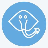 pictogram kramp vis. geschikt voor zeevruchten symbool. blauwe ogen stijl. eenvoudig ontwerp bewerkbaar. ontwerp sjabloon vector. eenvoudige illustratie vector