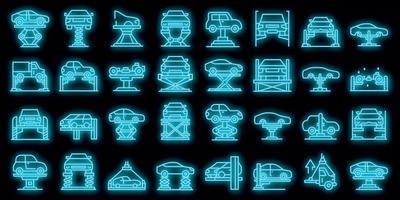 autolift pictogrammen instellen vector neon