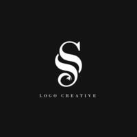 minimalistische logo beginletter dubbele s vector