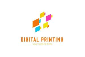 digitaal printlogo modern met schattige kleurdigitale printlogo modern met schattige kleur vector