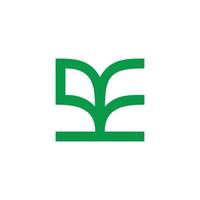 letter f abstract groen blad plant geometrisch ontwerp vector
