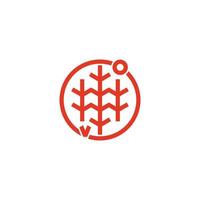 abstract hout bos zon gras cirkel buiten symbool logo vector