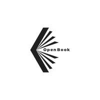 letter k open boek beweging modern onderwijs logo vector