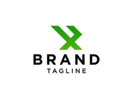 moderne eerste letter r-logo. groene geometrische vorm geïsoleerd op een witte achtergrond. bruikbaar voor bedrijfs- en merklogo's. platte vector logo-ontwerpsjabloon sjabloon.