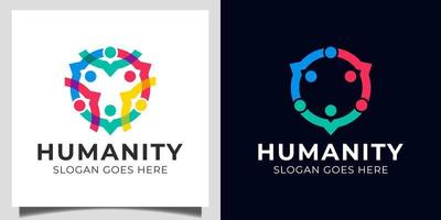 mensen familie sociale groep menselijke gemeenschap, mensengroep teamwork, zorg samen logo-ontwerp vector