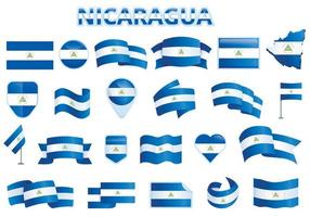 nicaragua pictogrammen instellen cartoon vector. vrijheidsvlag vector