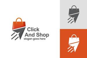 snel vliegtuig met tas winkel modern logo voor online winkel logo sjabloon vector