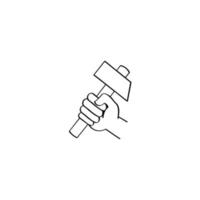 hummer in hand pictogram logo ontwerp illustratie illustratie sjabloon. sjabloon voor bouwlogo vector