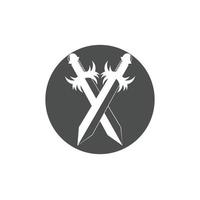 zwaard wapen vector logo sjabloon illustratie ontwerp