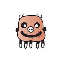 schattig tekenfilmmonster. vector grappig monster karakter illustratie ontwerp