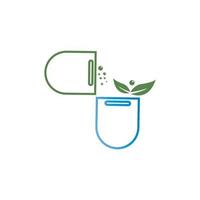 apotheek pictogram, kruiden apotheek symbool, stamper en vijzel vector illustratie ontwerpsjabloon