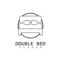 bed pictogram, meubel vectorillustratie, plat ontwerp. vector