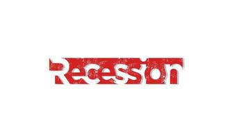 rode kleur tekst recessie geïsoleerd op een witte achtergrond. vector