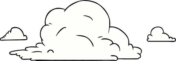 cartoon doodle van witte grote wolken vector