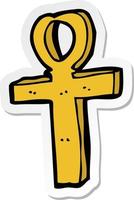 sticker van een cartoon ankh symbool vector