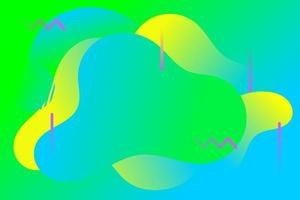 vloeiende achtergrond te midden van groene, blauwe en gele gradiëntkleuren met rechte en zigzaglijnen vector
