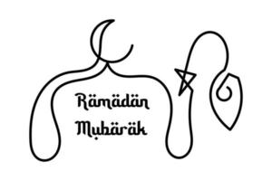 mooie lijntekeningen achtergrond met ramadan mubarak schrijven vector