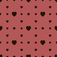 naadloos patroon in eenvoudige zwarte harten op rode achtergrond voor stof, textiel, kleding, tafelkleed en andere dingen. vector afbeelding.