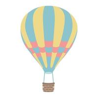 geelblauwe heteluchtballon vector