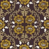 vintage barokke structuurpatroon met grunge. naadloze shabby vector damast patroon. bruin, goud, wit. voor textiel, behang, tegels of verpakkingen.
