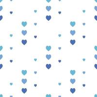 naadloos patroon in stijlvolle licht- en donkerblauwe harten op witte achtergrond voor stof, textiel, kleding, tafelkleed en andere dingen. vector afbeelding.