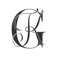 gk, kg, monogramlogo. kalligrafisch handtekeningpictogram. bruiloft logo monogram. moderne monogram symbool. koppels logo voor bruiloft vector