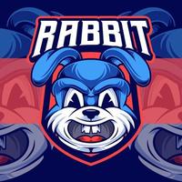 konijn hoofd mascotte logo sjabloon vector
