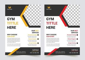 gezonde training fitness bodybuilding en gym flyer a4-formaat bedrijfssjabloonontwerp voor jaarverslag bedrijfsbrochure omslag vector