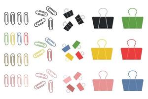 set van schattige paperclips. terug naar school. paperclips. vector set paperclips.