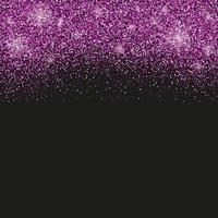 zwarte achtergrond met violet glitter sparkles of confetti en ruimte voor tekst. vector
