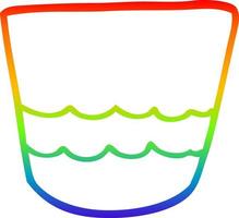 regenbooggradiënt lijntekening cartoon pot vector