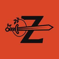 zwaard alfabet z logo vector