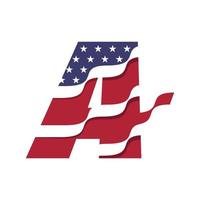 amerikaanse alfabet vlag a vector