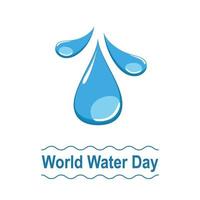 wereld water dag vector banner. blauwe druppels en tekst op een witte achtergrond. waterconcept plat ontwerp