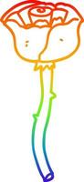 regenboog gradiënt lijntekening cartoon bloem vector